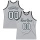 Custom Silver Gray Silver-Black Authentic Throwback Basketball Jersey