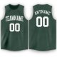 Custom Hunter Green White Round Neck Basketball Jersey