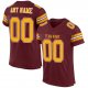 Custom Burgundy Gold-White Mesh Authentic Football Jersey