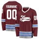 Custom Burgundy White-Blue Hockey Jersey